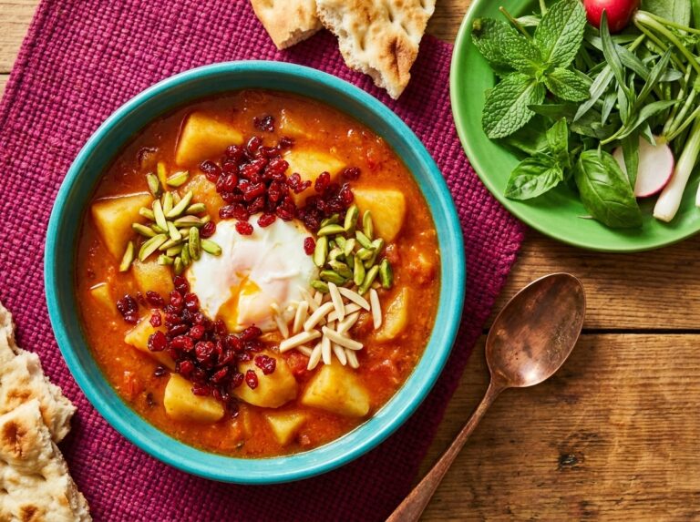 طرز تهیه اشکنه ساده و اصیل ایرانی (سیب زمینی و گوجه)